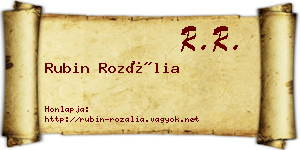 Rubin Rozália névjegykártya