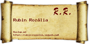 Rubin Rozália névjegykártya